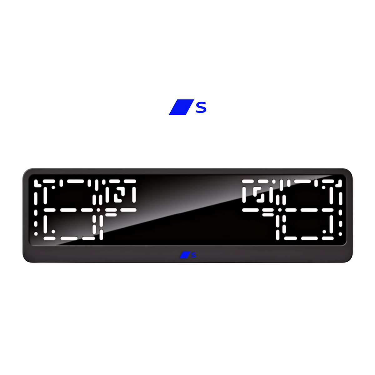 Cadres de plaque d'immatriculation S line (nouveau logo) - Bleu - CLASSIC