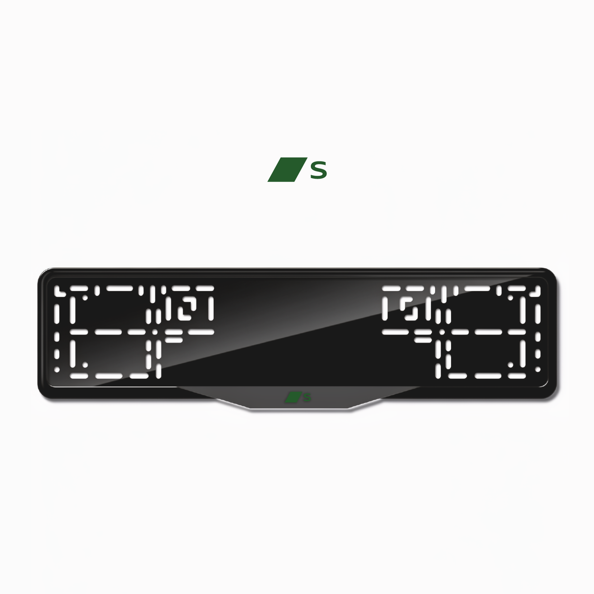 Cadres de plaque d'immatriculation S line (nouveau logo) - Vert - SATIN