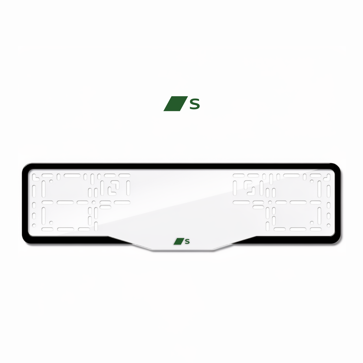 Cadres de plaque d'immatriculation S line (nouveau logo) - Vert - GLASS