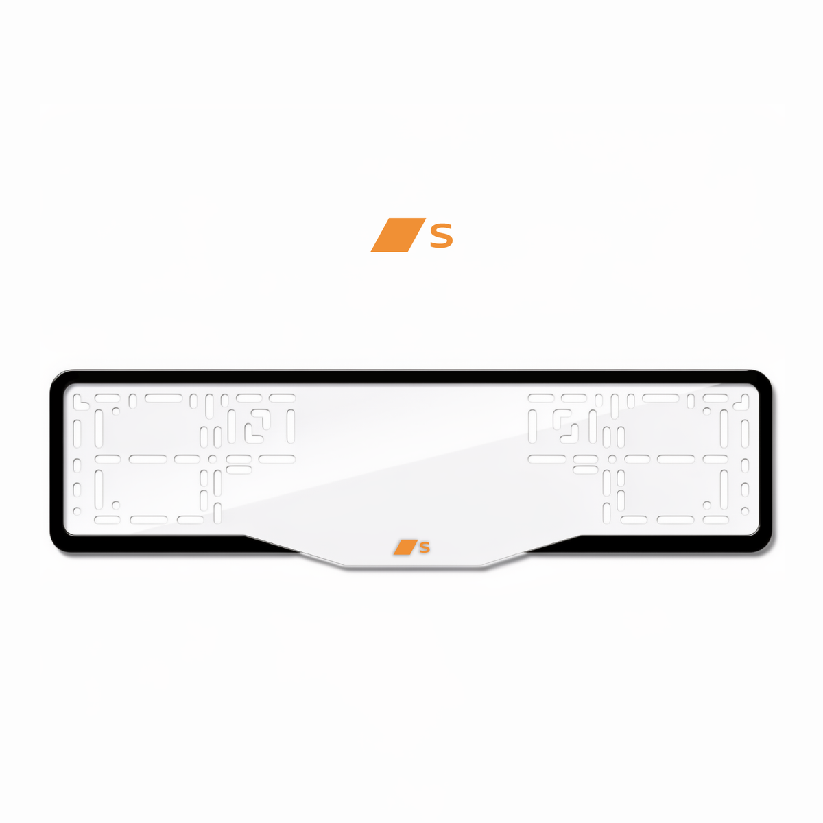 Cadres de plaque d'immatriculation S line (nouveau logo) - Orange Hermès - GLASS