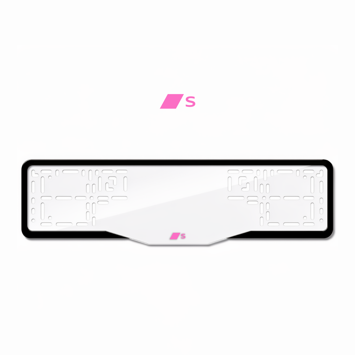 Cadres de plaque d'immatriculation S line (nouveau logo) - Rose - GLASS