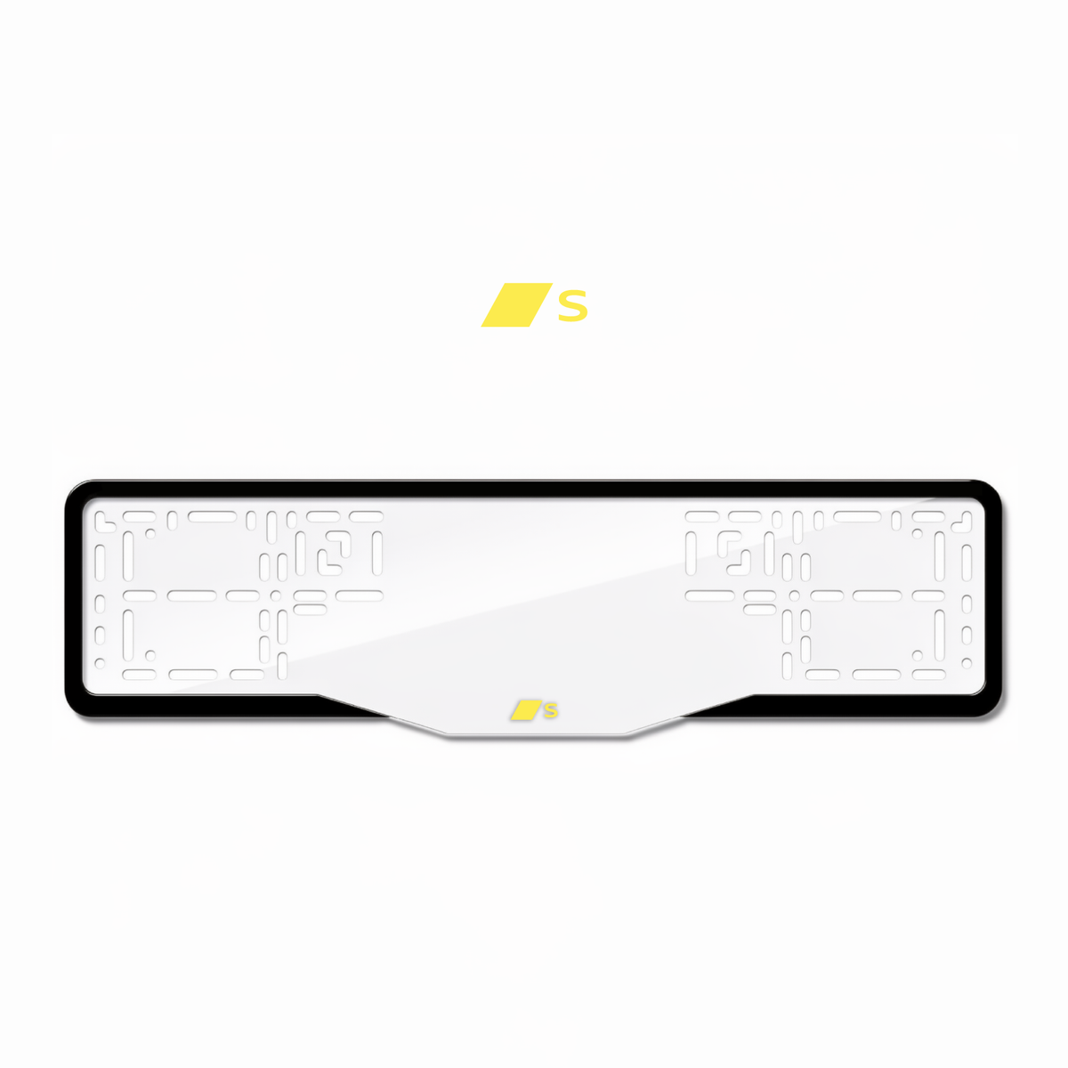 Cadres de plaque d'immatriculation S line (nouveau logo) - Jaune - GLASS