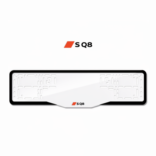 Cadres de plaque d'immatriculation SQ8 - Noir - GLASS