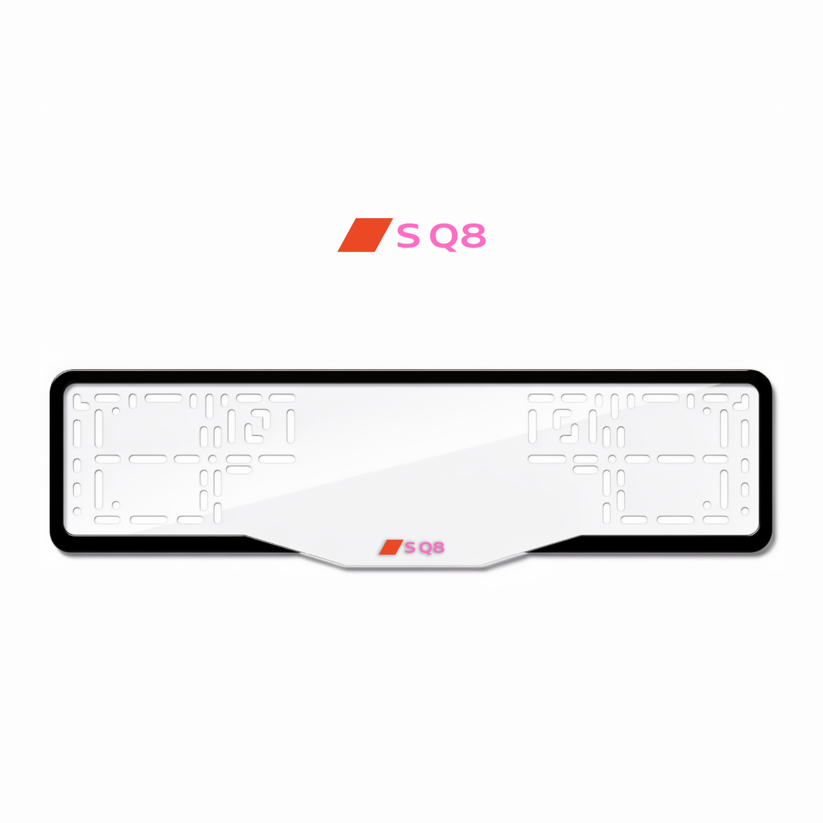 Cadres de plaque d'immatriculation SQ8 - Rose - GLASS