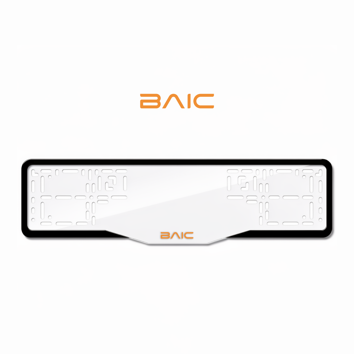 Cadres de plaque d'immatriculation BAIC - Orange Hermès - GLASS