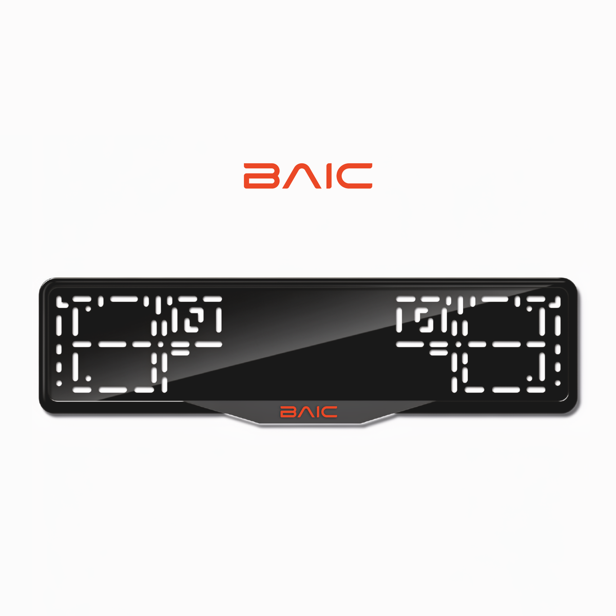 Cadres de plaque d'immatriculation BAIC - Rouge - SATIN
