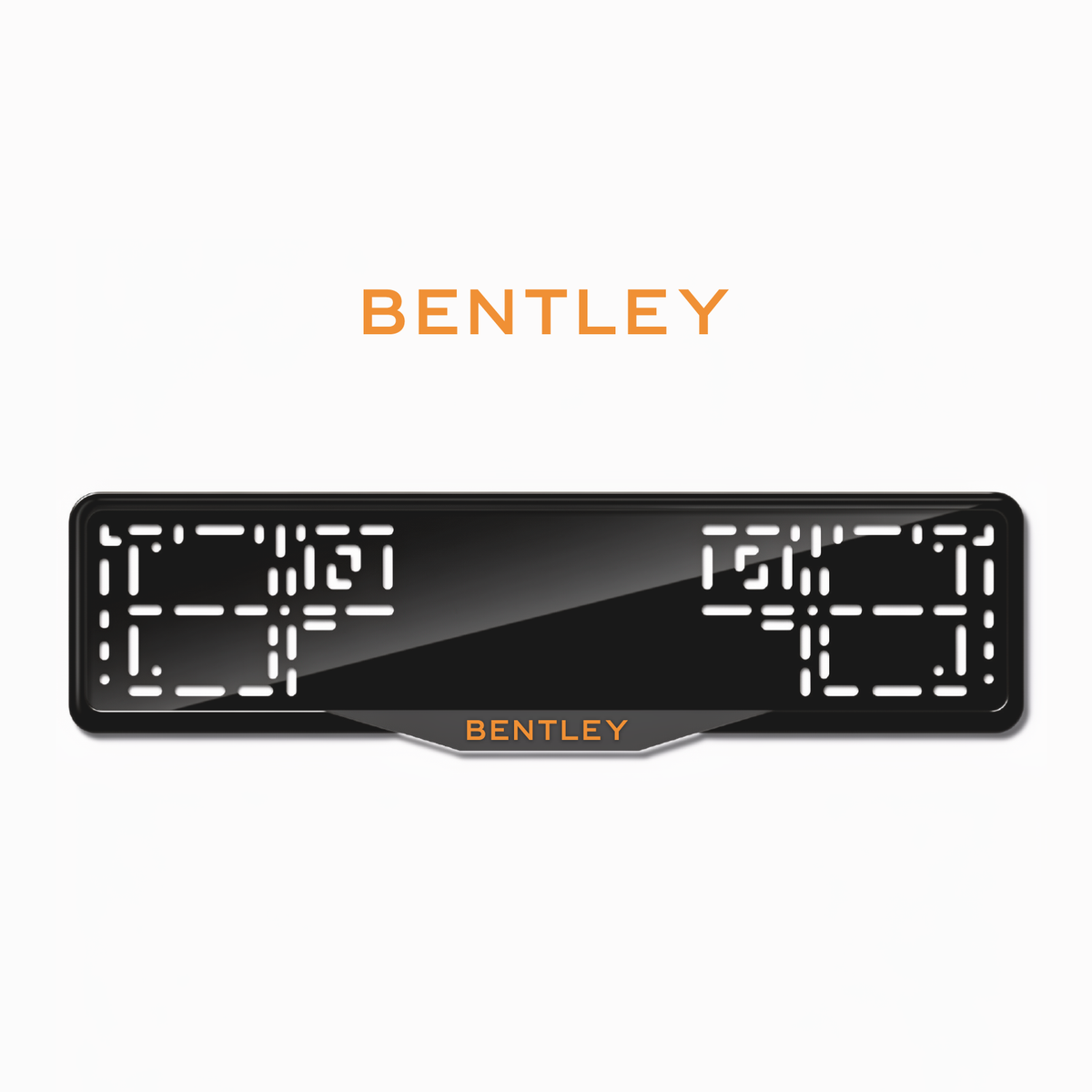 Cadres de plaque d'immatriculation Bentley - Orange Hermès - SATIN