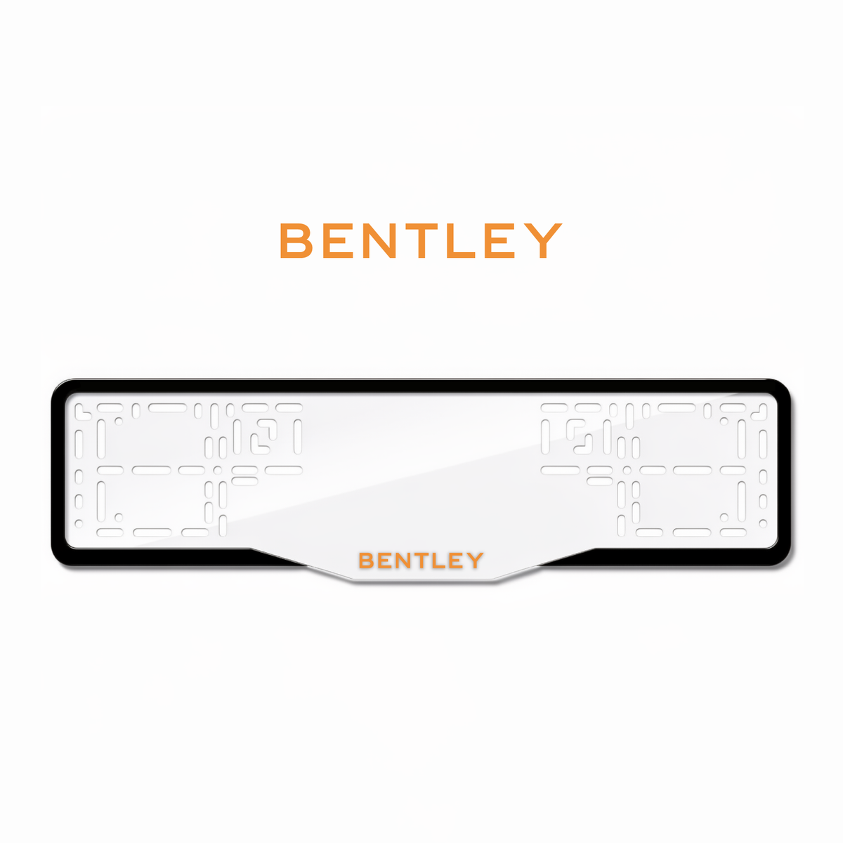 Cadres de plaque d'immatriculation Bentley - Orange Hermès - GLASS