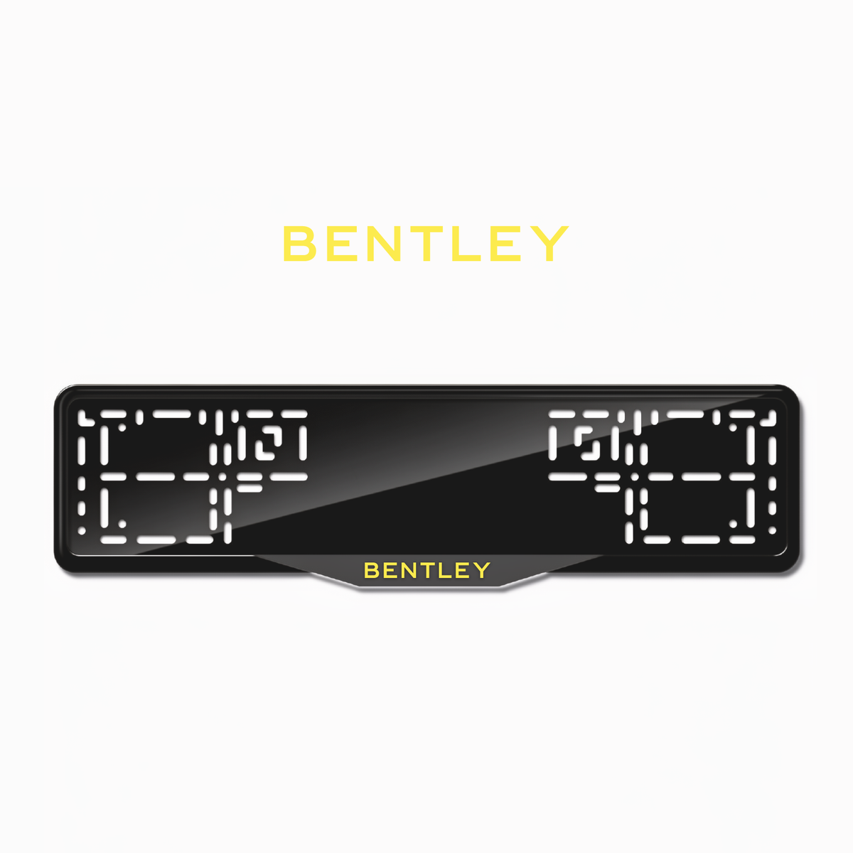 Cadres de plaque d'immatriculation Bentley - Jaune - SATIN