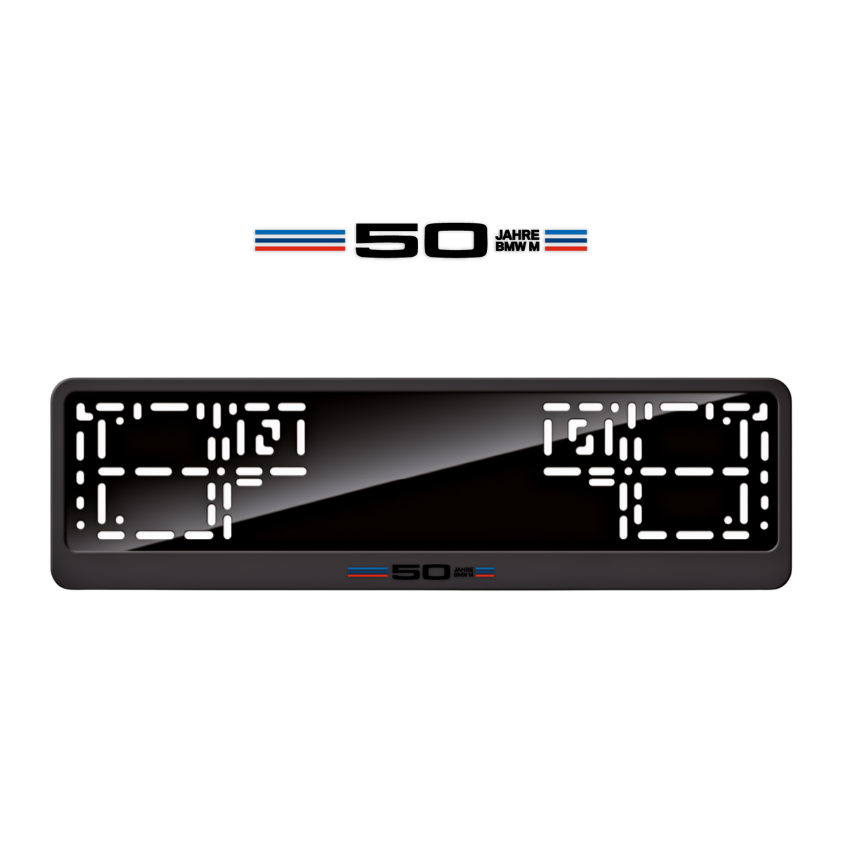 Cadres de plaque d'immatriculation 50 Jahre BMW M - Noir - CLASSIC