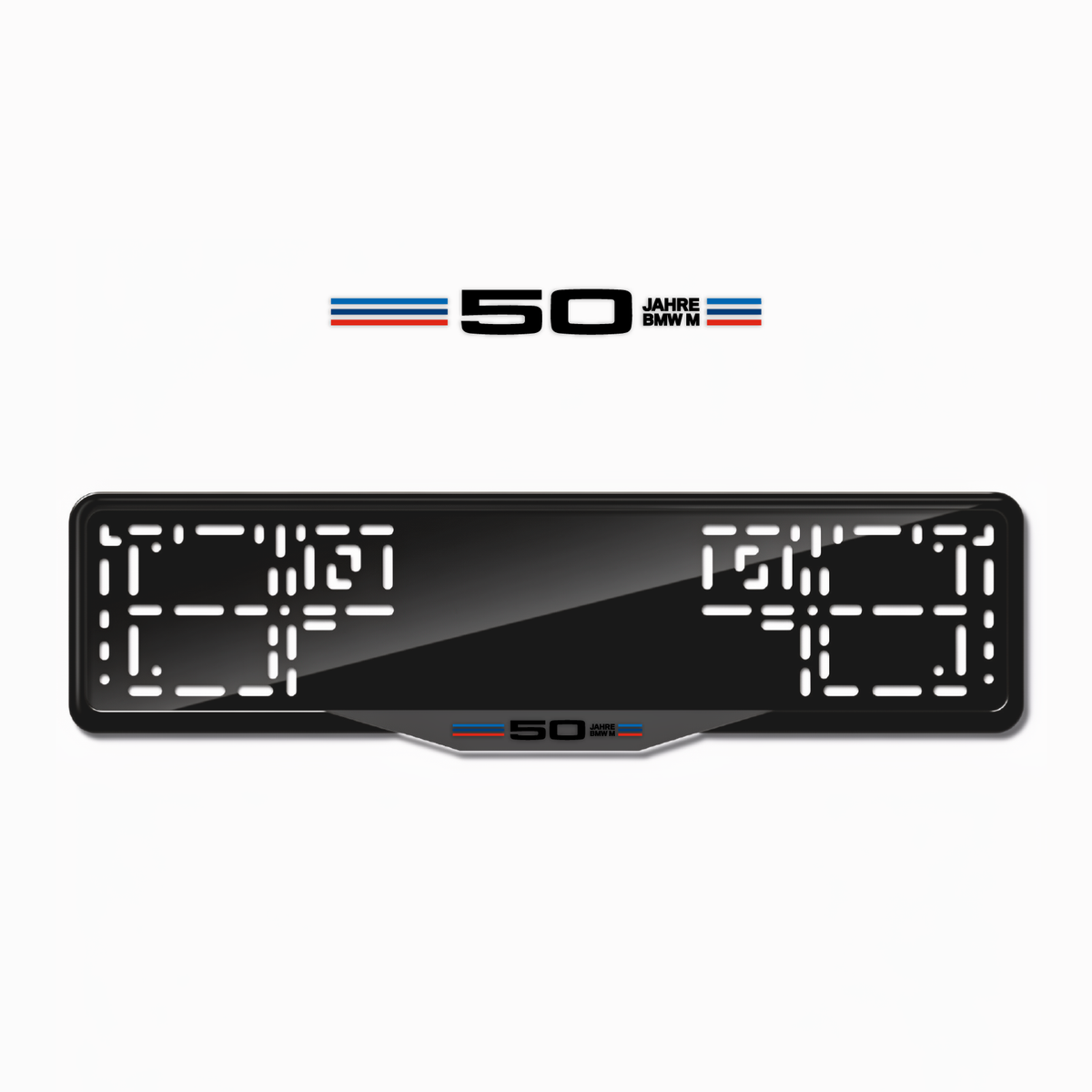Cadres de plaque d'immatriculation 50 Jahre BMW M - Noir - SATIN