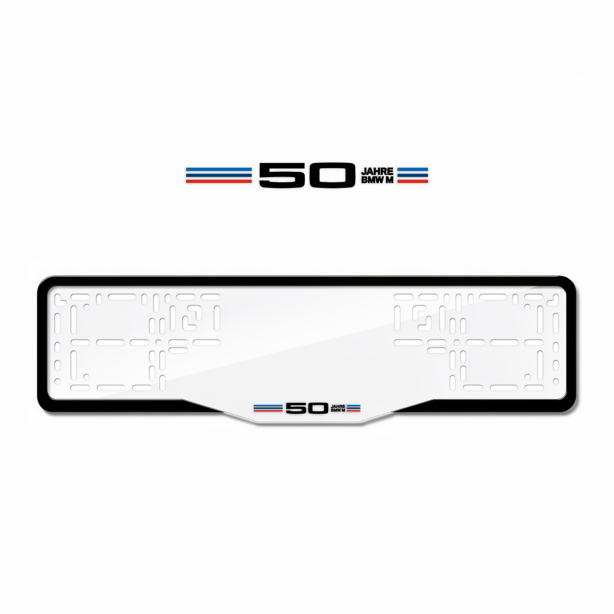 Cadres de plaque d'immatriculation 50 Jahre BMW M - Noir - GLASS