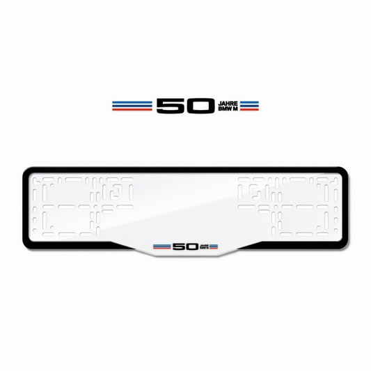 Cadres de plaque d'immatriculation 50 Jahre BMW M - Noir - GLASS