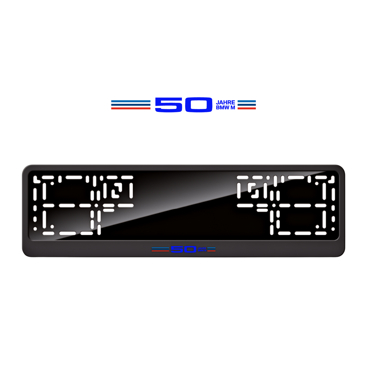 Cadres de plaque d'immatriculation 50 Jahre BMW M - Bleu - CLASSIC