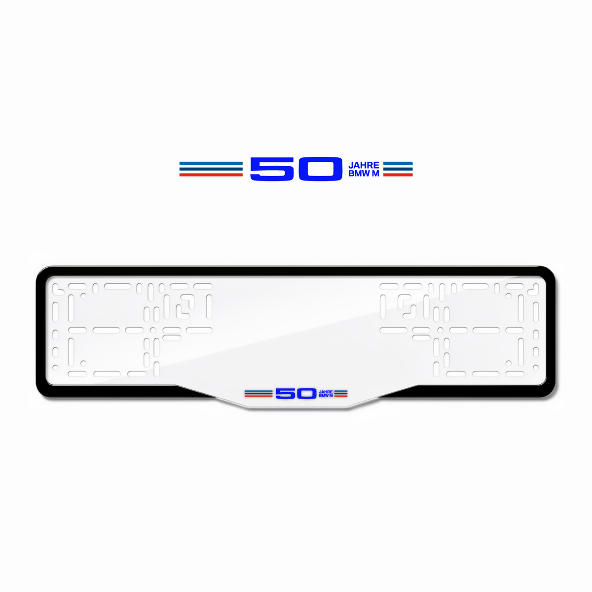 Cadres de plaque d'immatriculation 50 Jahre BMW M - Bleu - GLASS