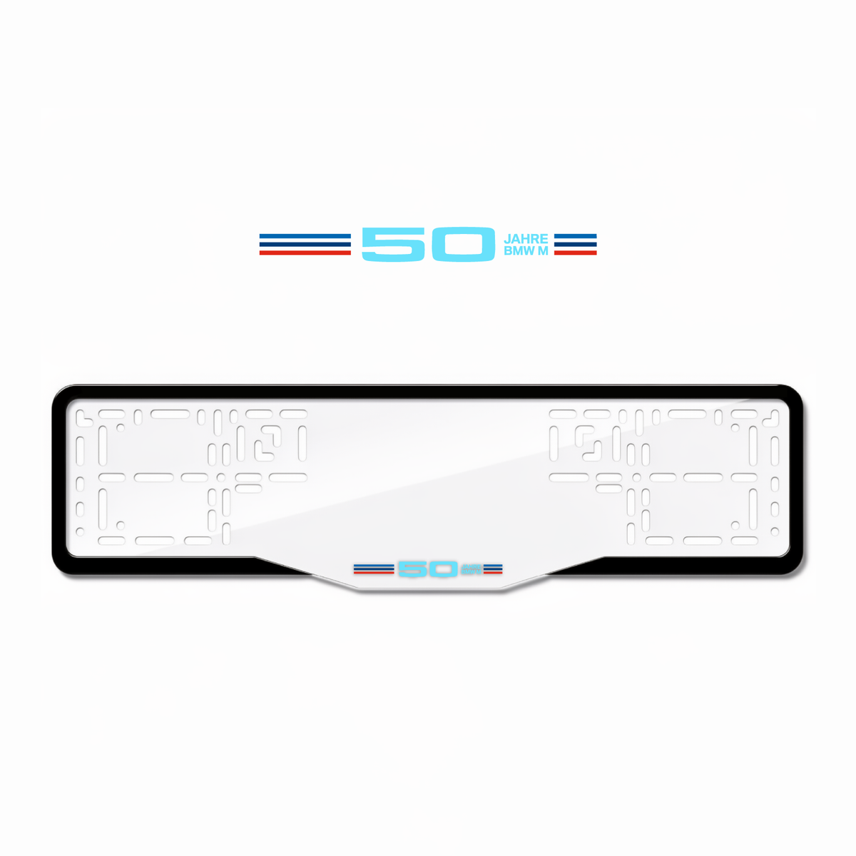 Cadres de plaque d'immatriculation 50 Jahre BMW M - Bleu Tiffany - GLASS