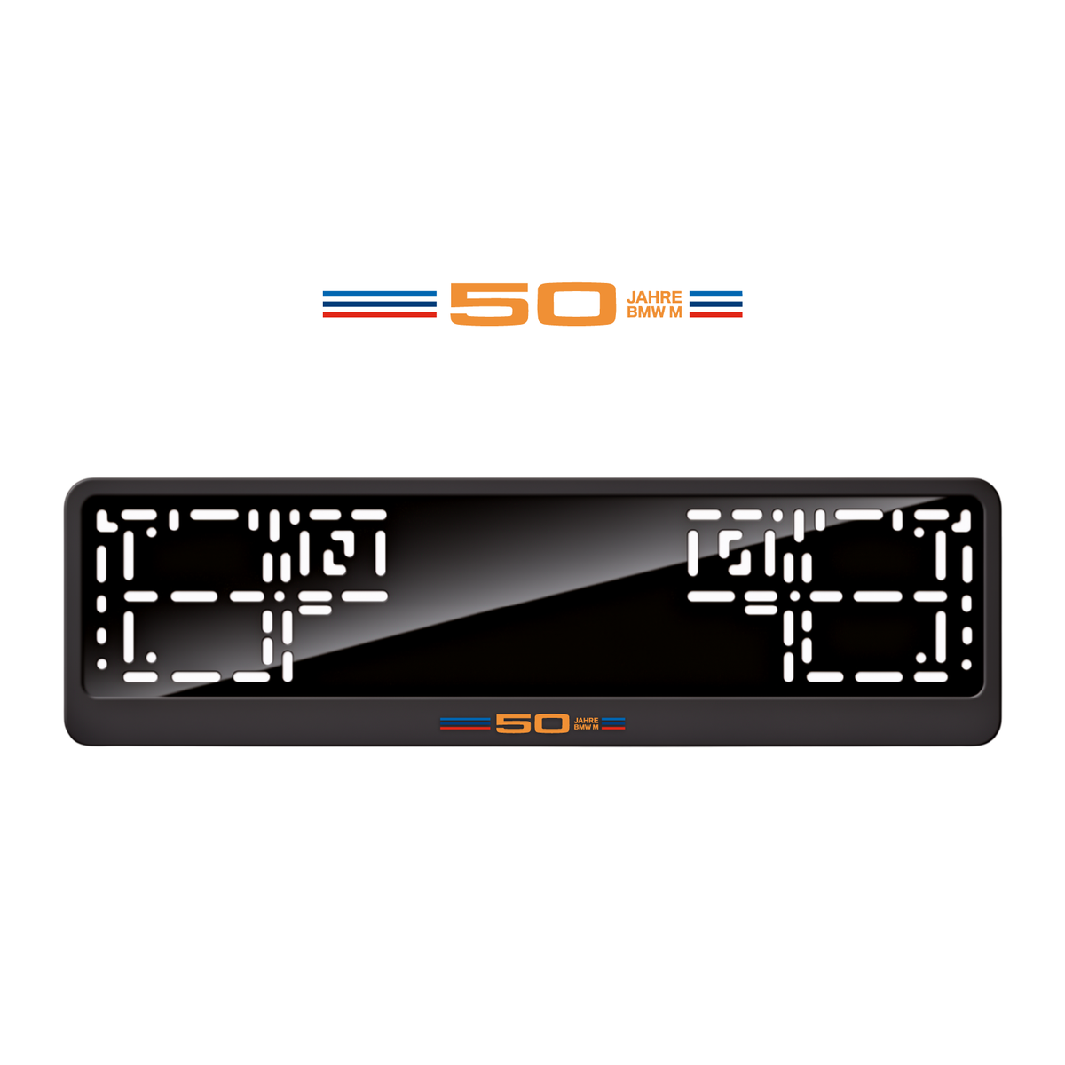 Cadres de plaque d'immatriculation 50 Jahre BMW M - Orange Hermès - CLASSIC