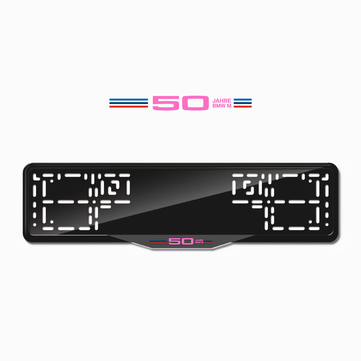 Cadres de plaque d'immatriculation 50 Jahre BMW M - Rose - SATIN
