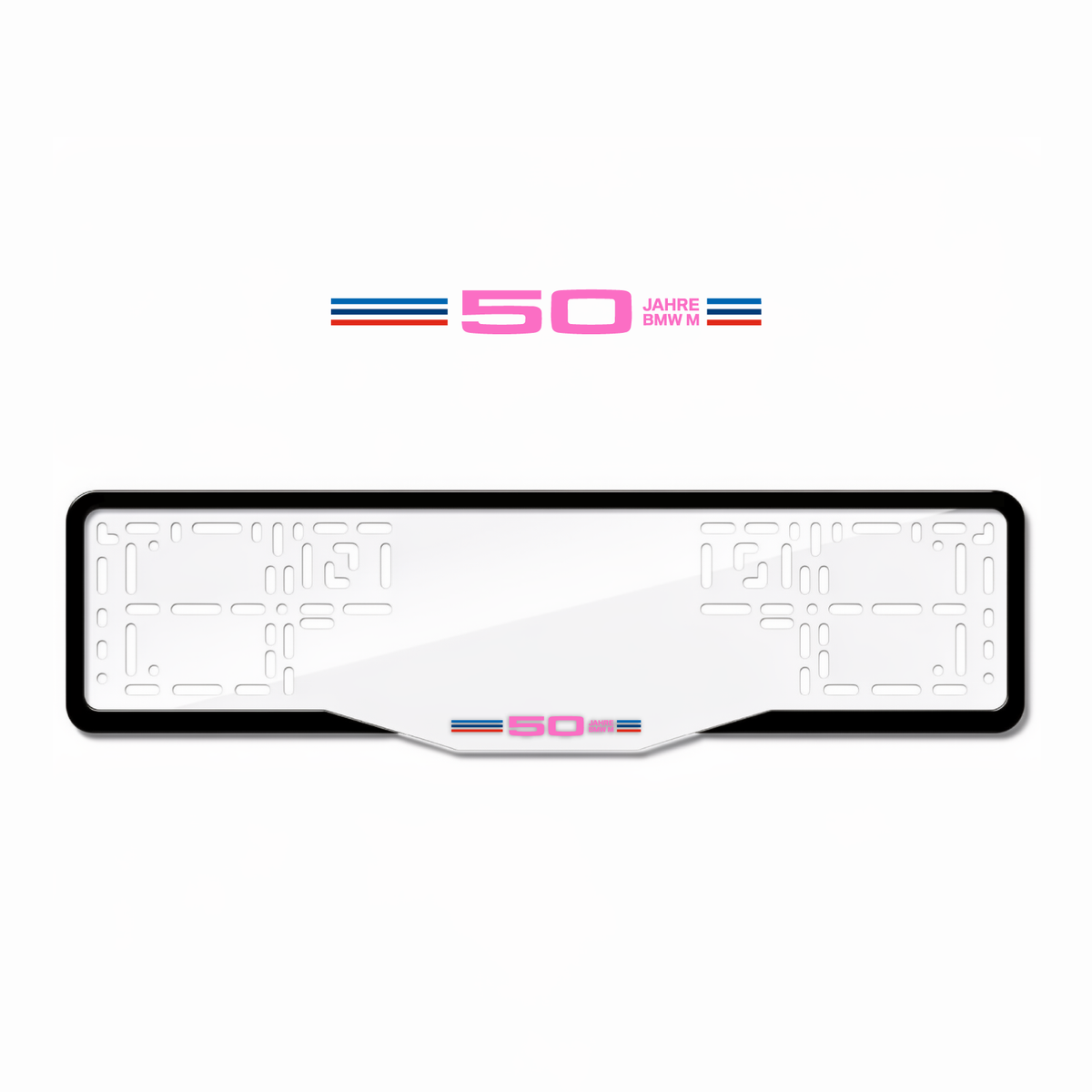 Cadres de plaque d'immatriculation 50 Jahre BMW M - Rose - GLASS