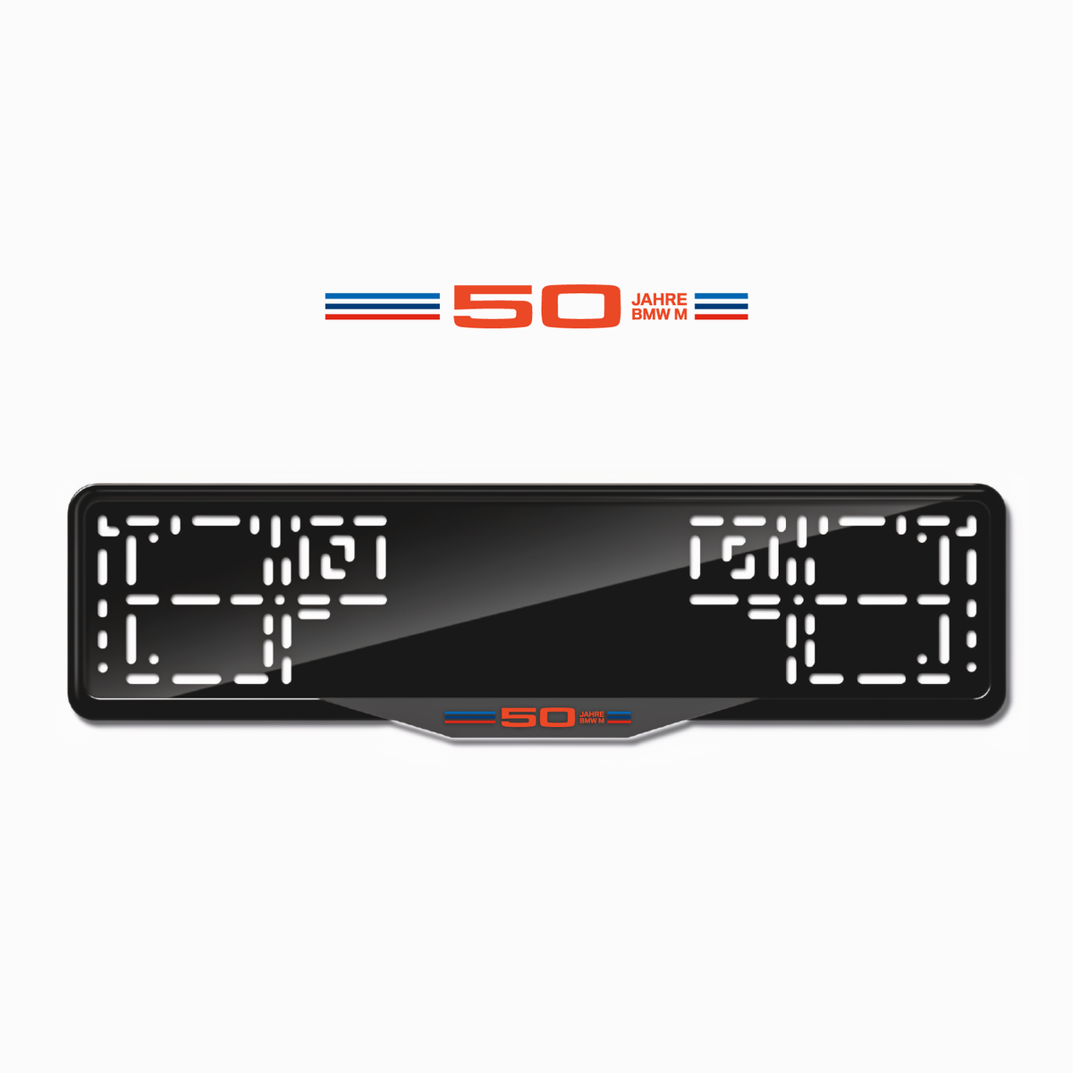 Cadres de plaque d'immatriculation 50 Jahre BMW M - Rouge - SATIN