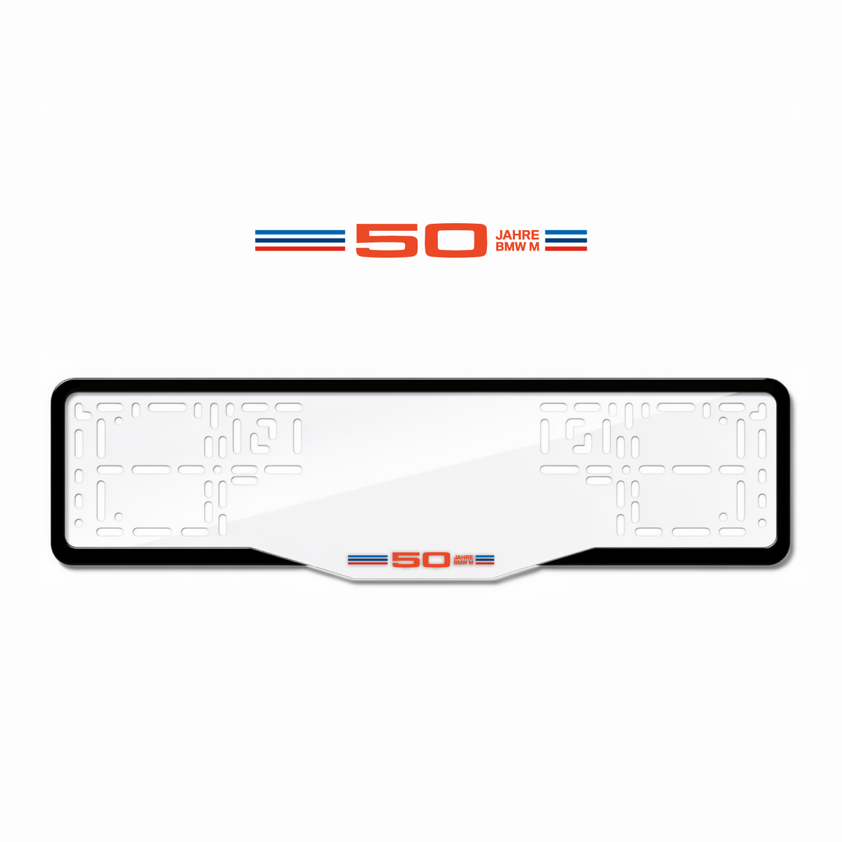 Cadres de plaque d'immatriculation 50 Jahre BMW M - Rouge - GLASS