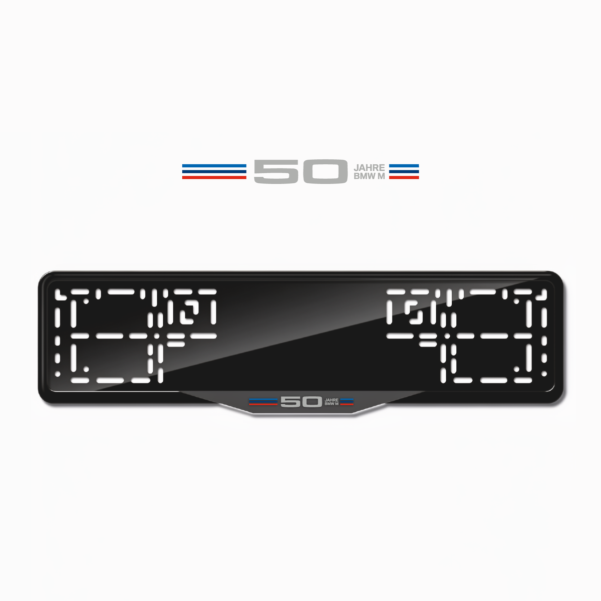 Cadres de plaque d'immatriculation 50 Jahre BMW M - Gris - SATIN