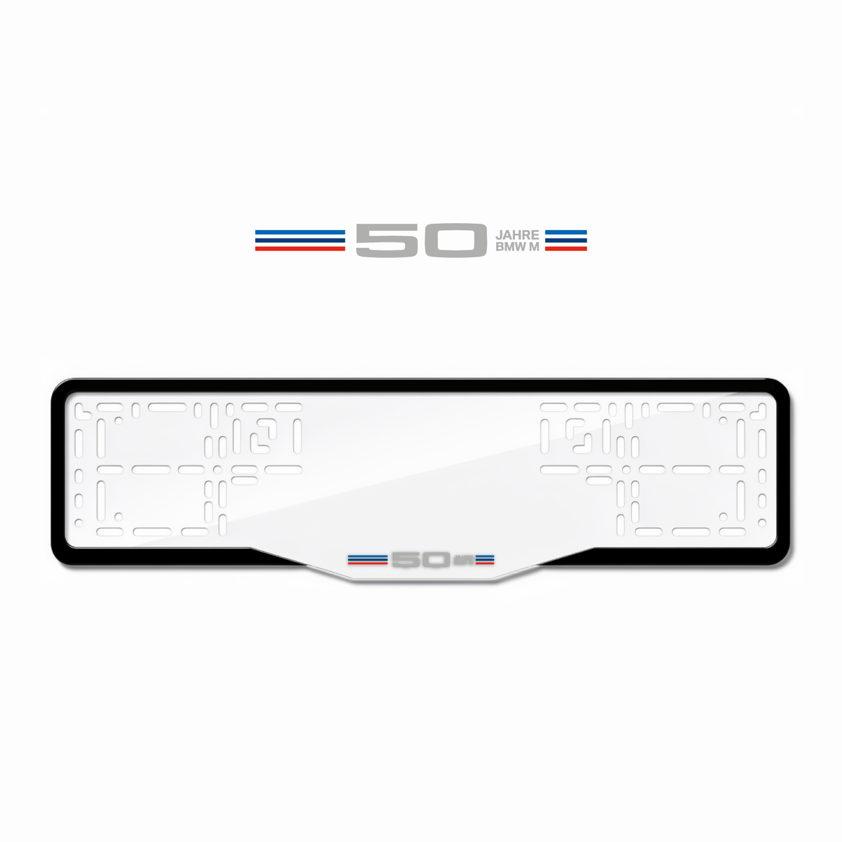 Cadres de plaque d'immatriculation 50 Jahre BMW M - Gris - GLASS