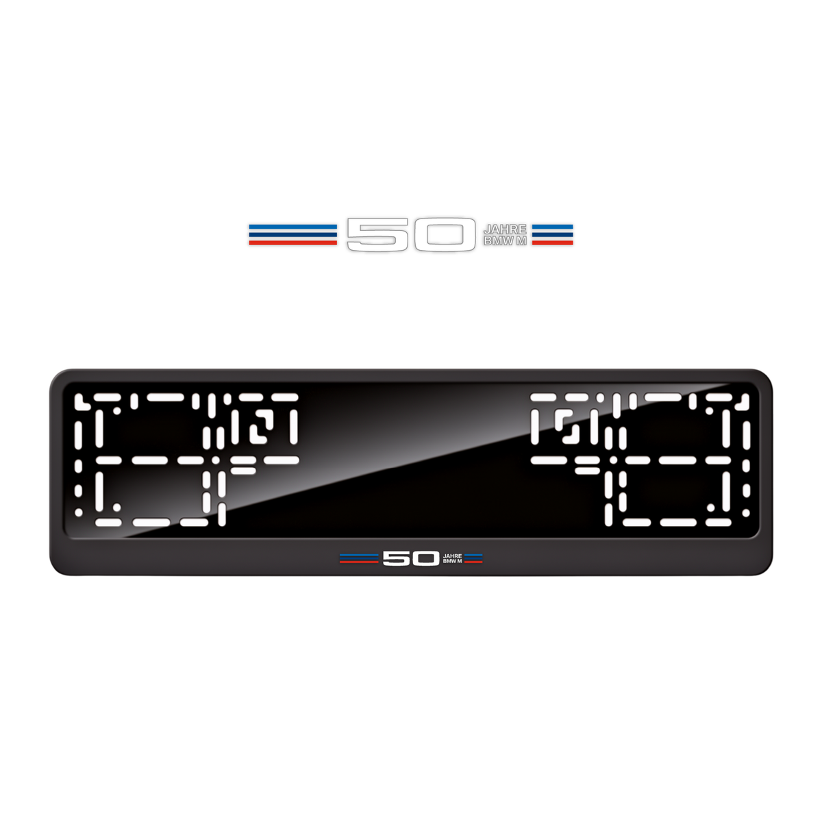 Cadres de plaque d'immatriculation 50 Jahre BMW M - Blanc - CLASSIC