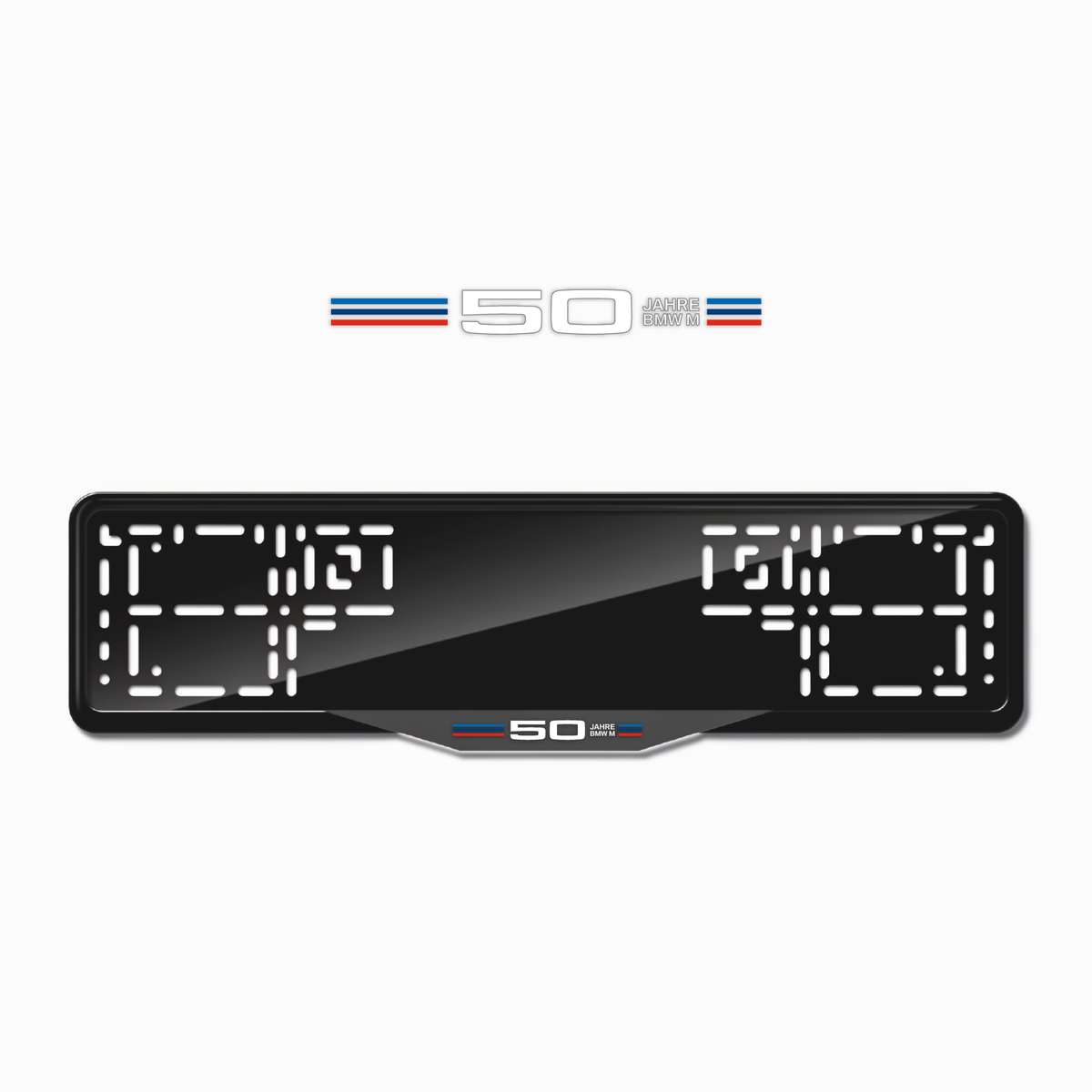Cadres de plaque d'immatriculation 50 Jahre BMW M - Blanc - SATIN