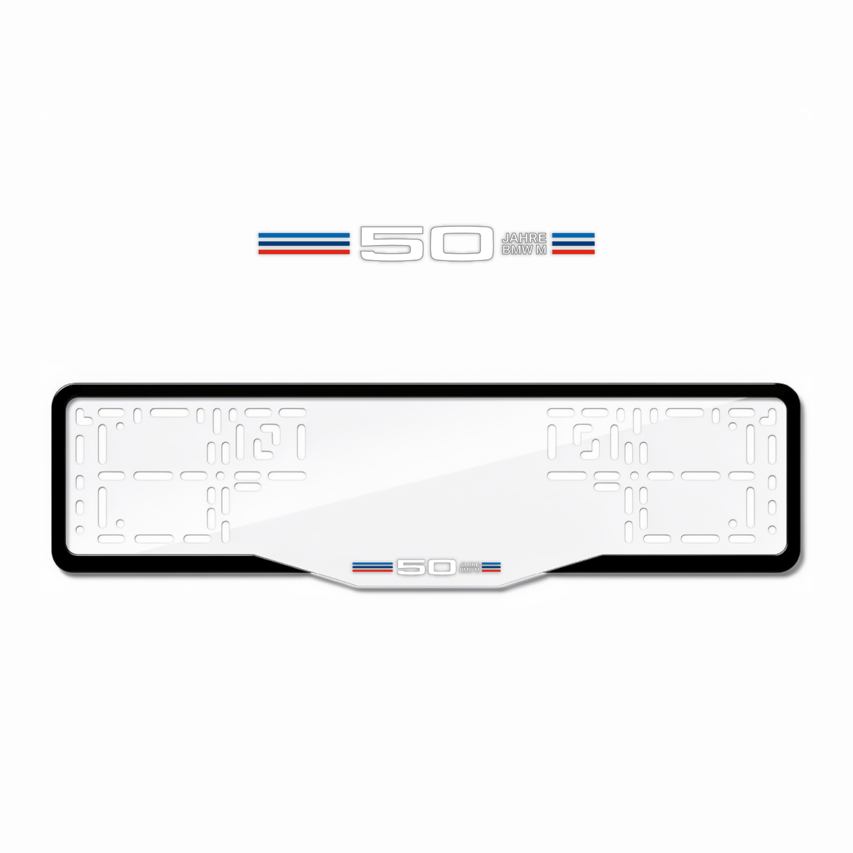 Cadres de plaque d'immatriculation 50 Jahre BMW M - Blanc - GLASS