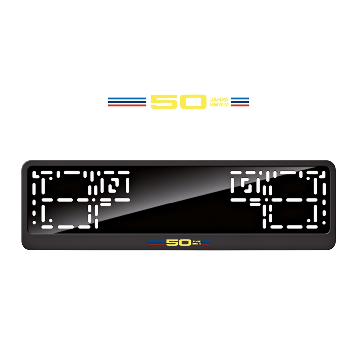 Cadres de plaque d'immatriculation 50 Jahre BMW M - Jaune - CLASSIC