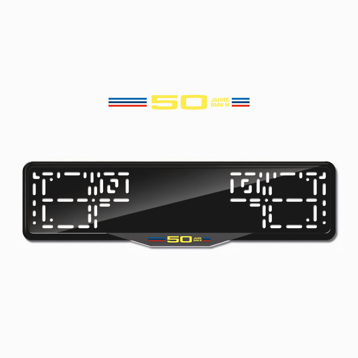 Cadres de plaque d'immatriculation 50 Jahre BMW M - Jaune - SATIN