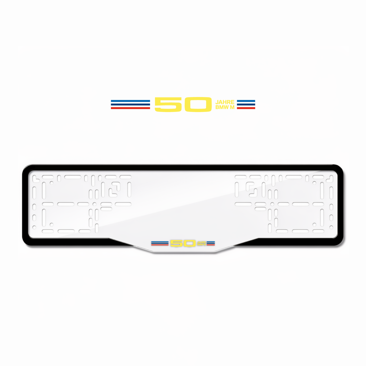 Cadres de plaque d'immatriculation 50 Jahre BMW M - Jaune - GLASS