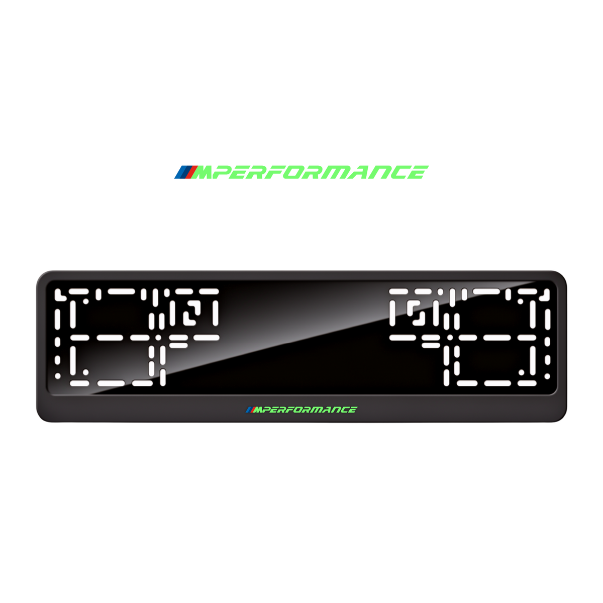 Cadres de plaque d'immatriculation M Performance - Vert néon - CLASSIC