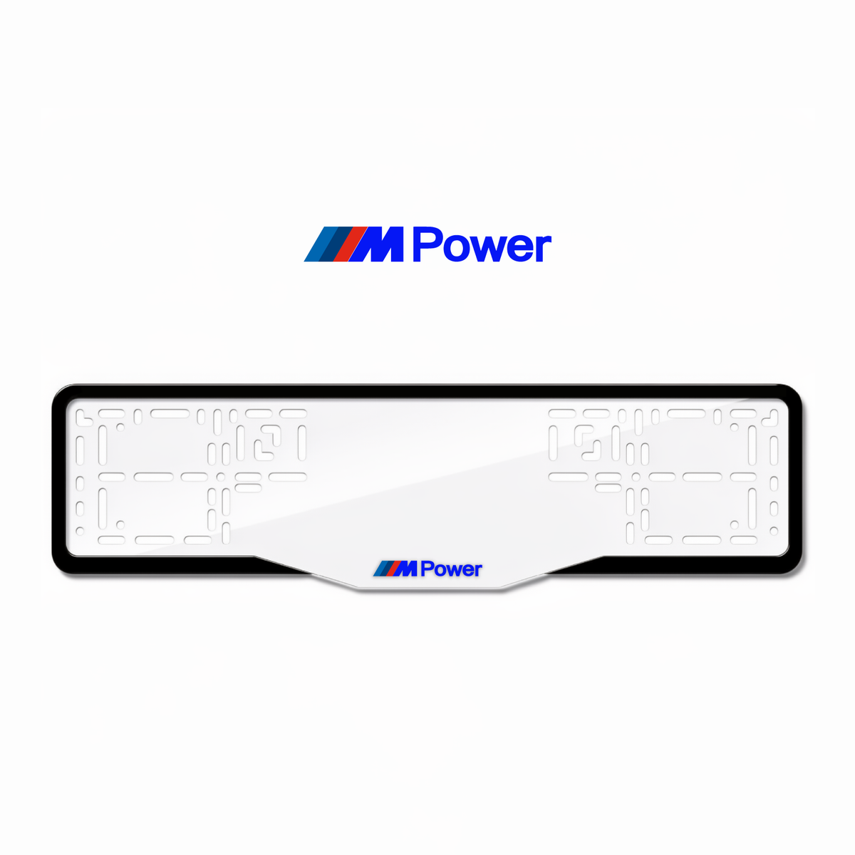 Cadres de plaque d'immatriculation M Power - Bleu - GLASS
