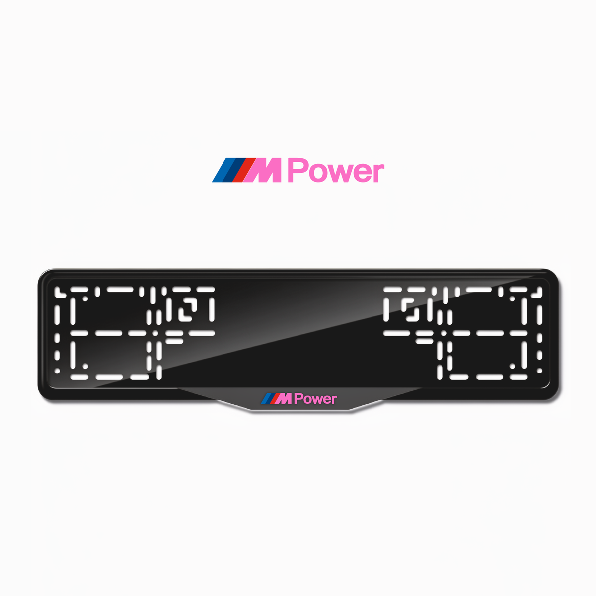 Cadres de plaque d'immatriculation M Power - Rose - SATIN