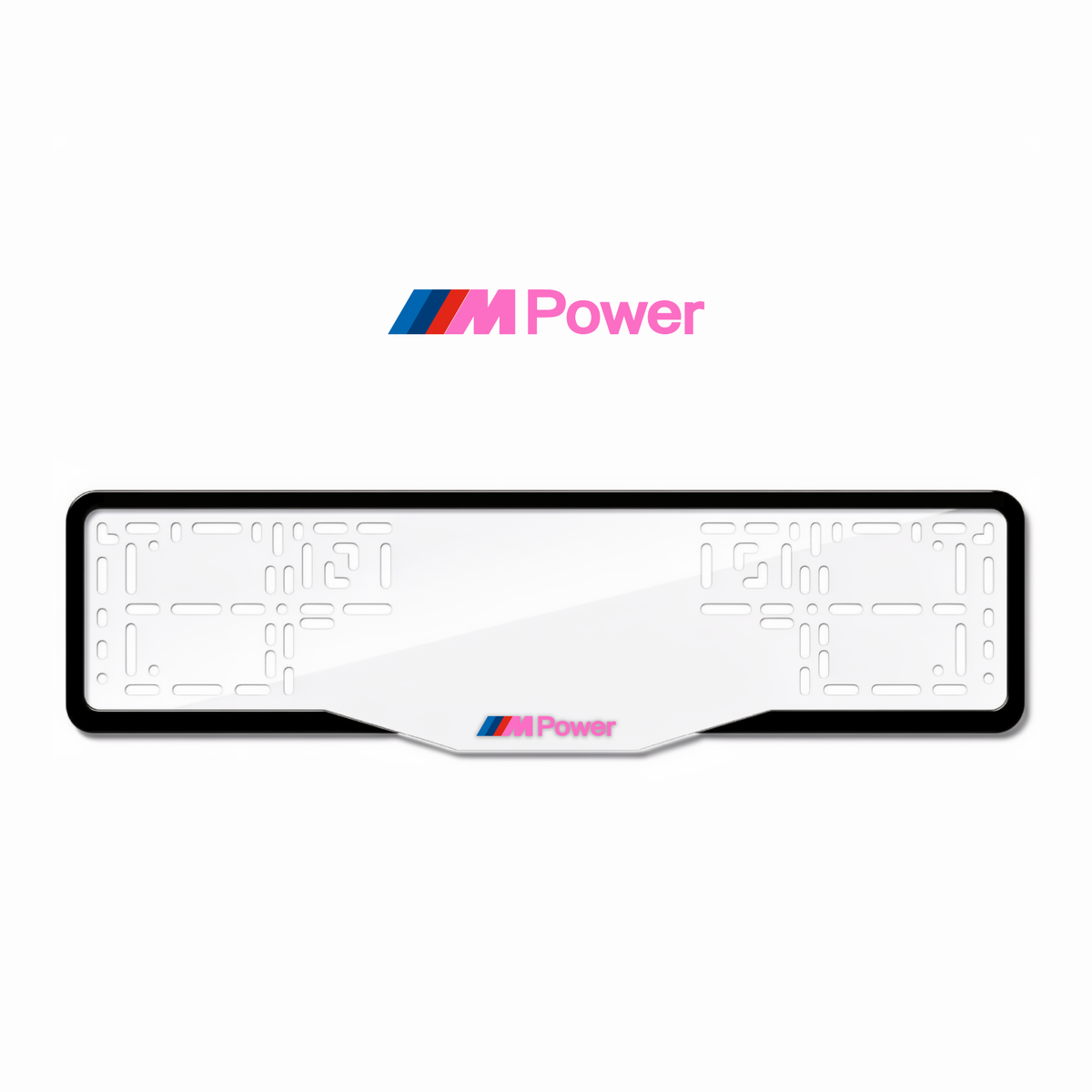 Cadres de plaque d'immatriculation M Power - Rose - GLASS