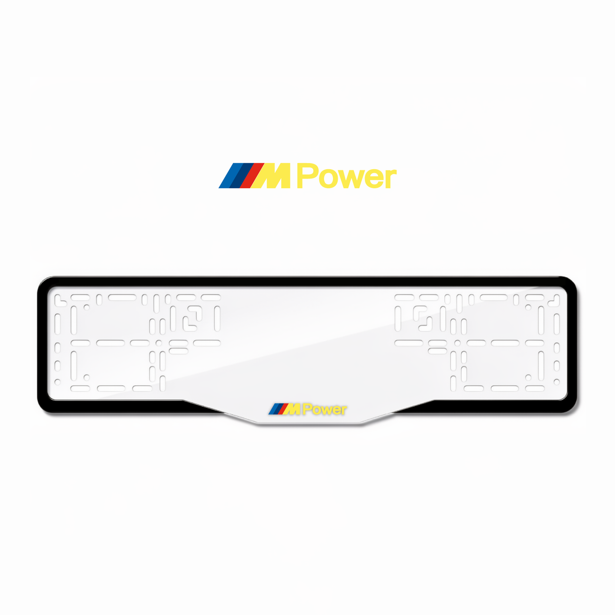 Cadres de plaque d'immatriculation M Power - Jaune - GLASS