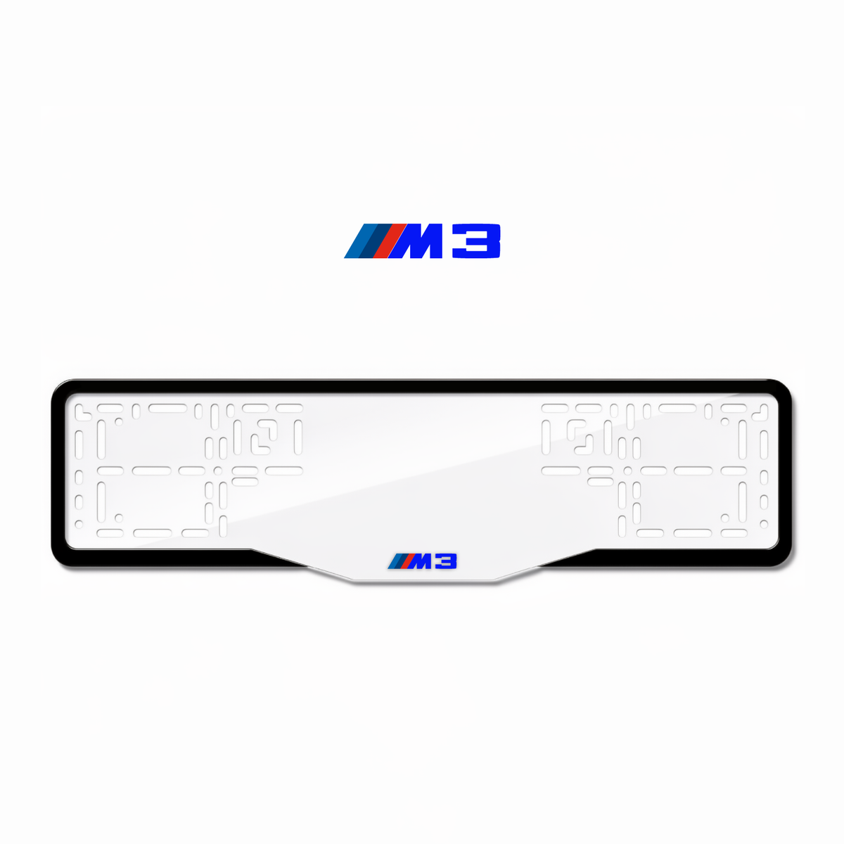 Cadres de plaque d'immatriculation M3 - Bleu - GLASS