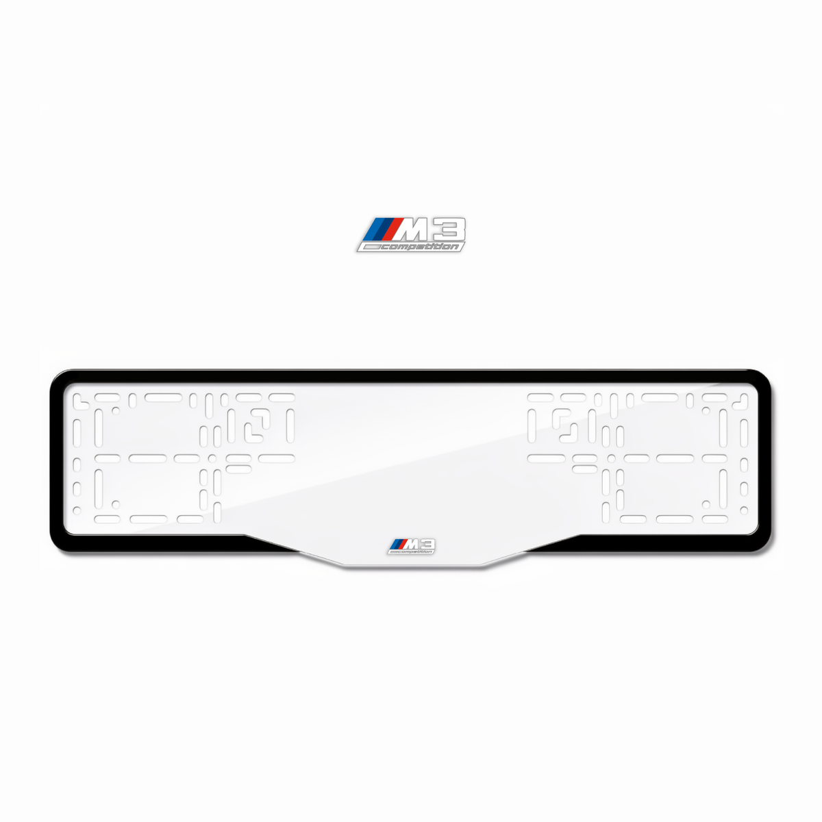 Cadres de plaque d'immatriculation M3 Competition - Blanc - GLASS