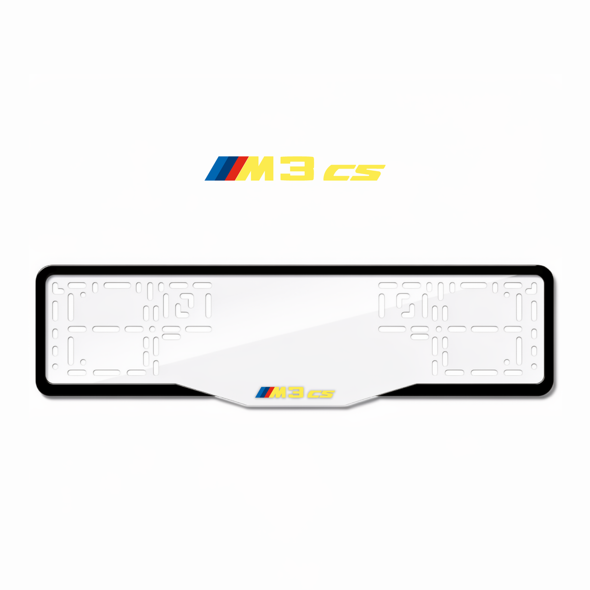 Cadres de plaque d'immatriculation M3 CS - Jaune - GLASS
