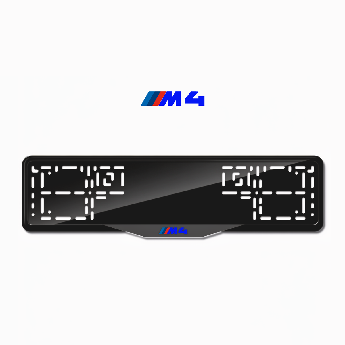 Cadres de plaque d'immatriculation M4 - Bleu - SATIN