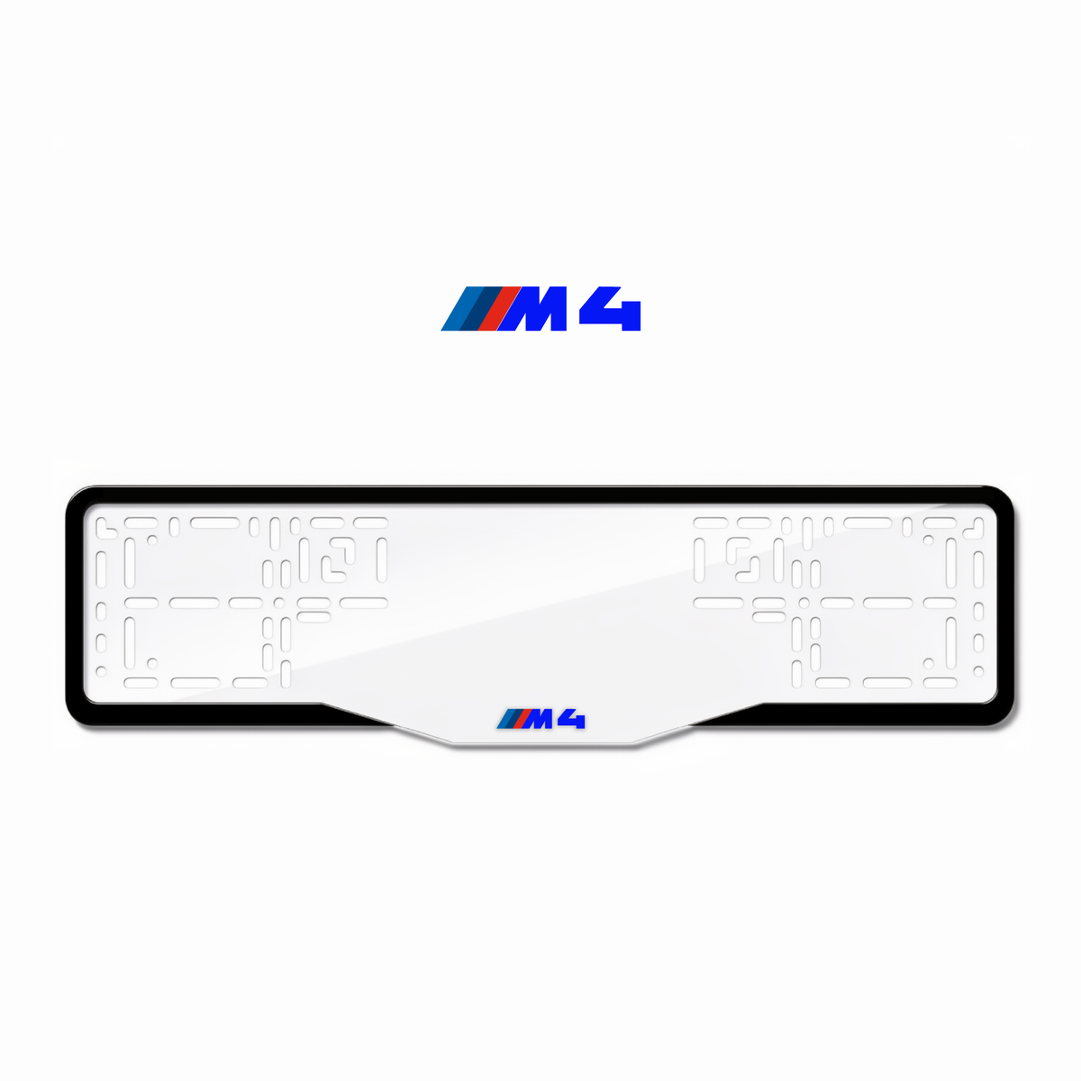 Cadres de plaque d'immatriculation M4 - Bleu - GLASS