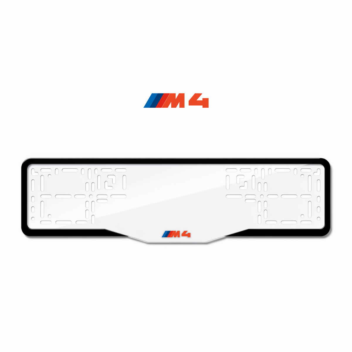 Cadres de plaque d'immatriculation M4 - Rouge - GLASS