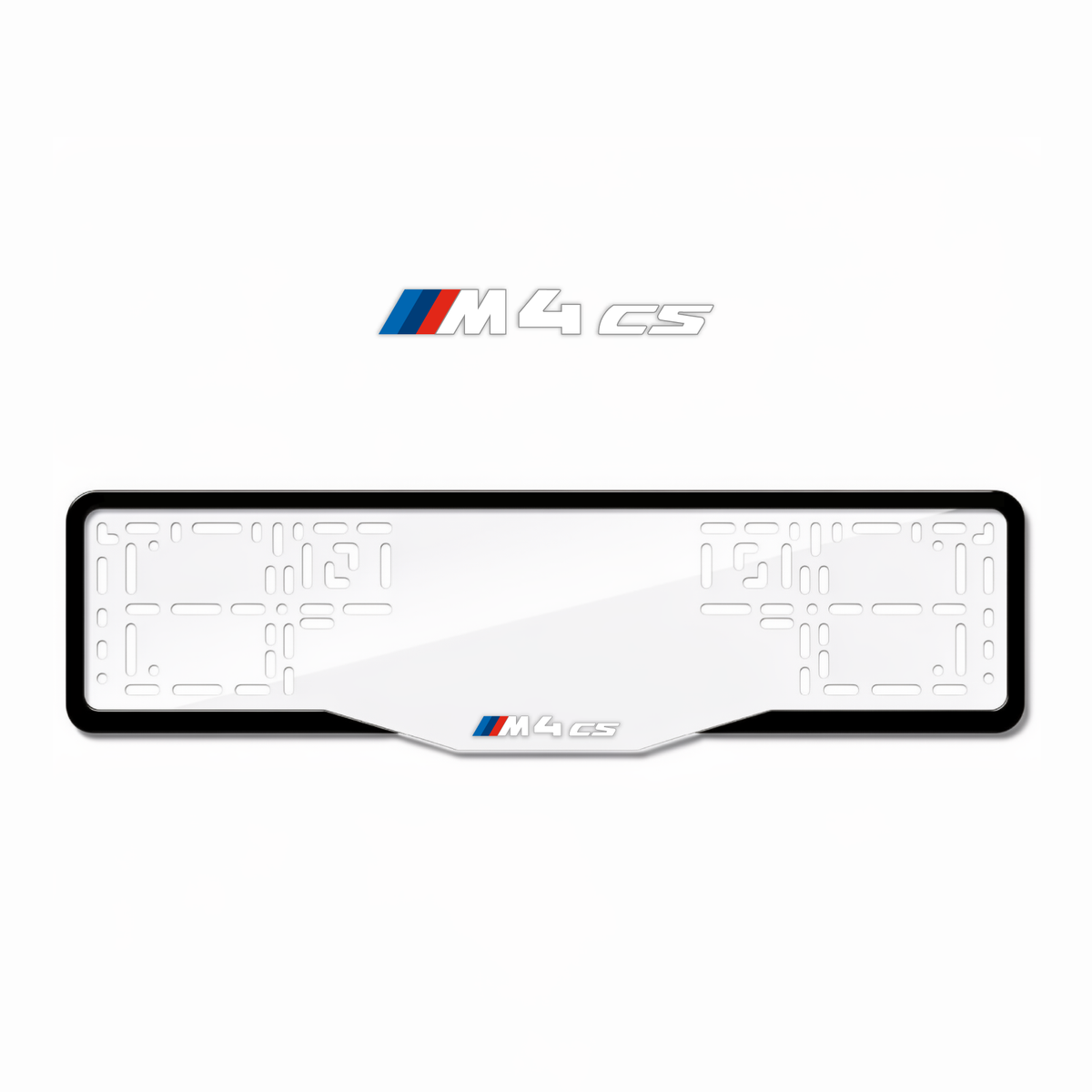 Cadres de plaque d'immatriculation M4 CS - Blanc - GLASS