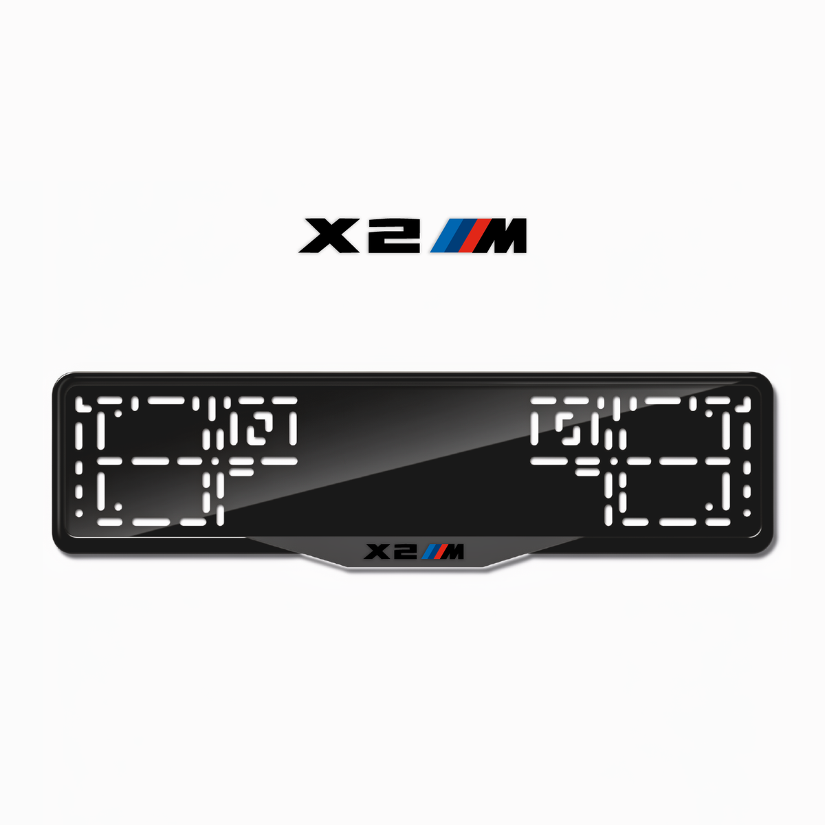 Cadres de plaque d'immatriculation X2 M - Noir - SATIN