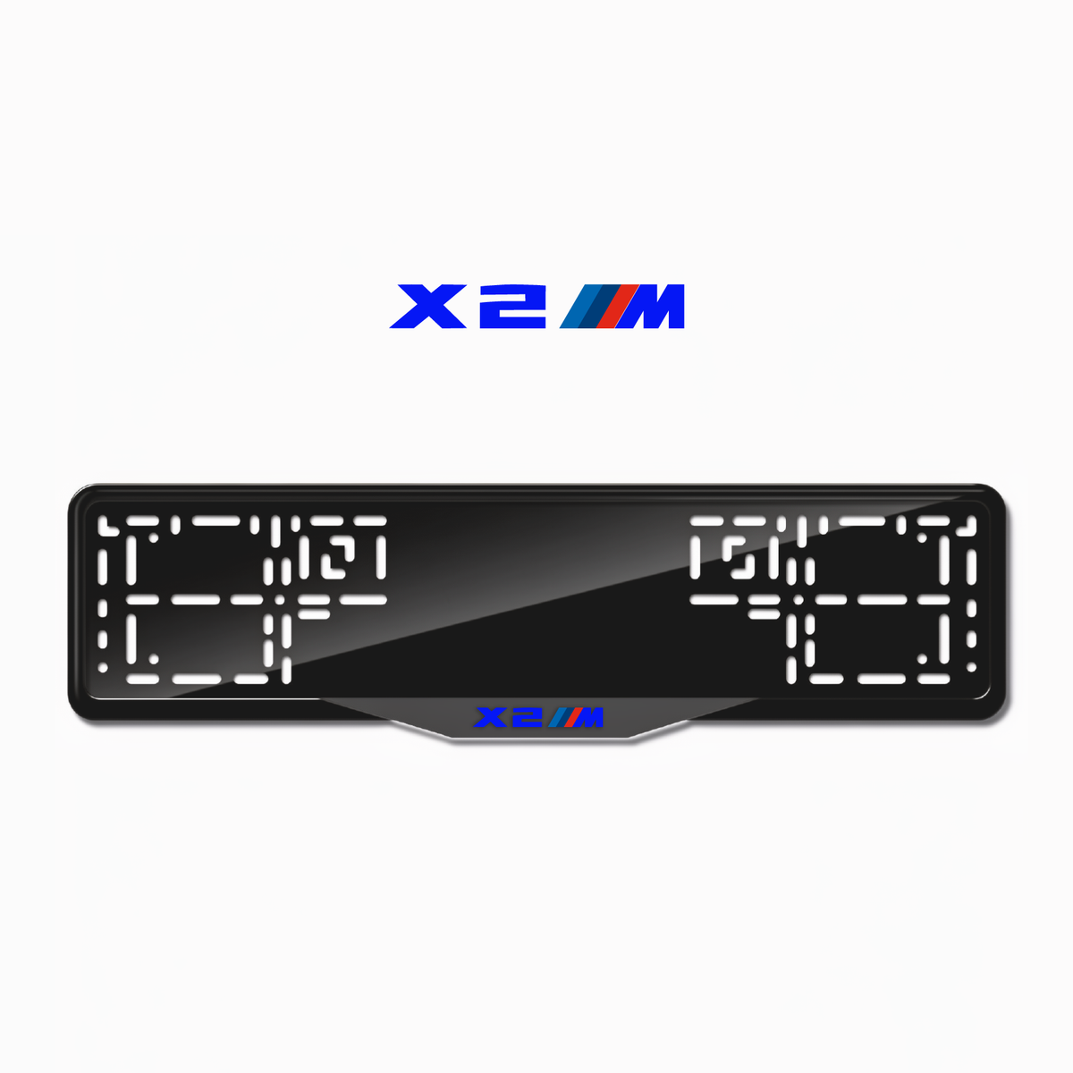 Cadres de plaque d'immatriculation X2 M - Bleu - SATIN