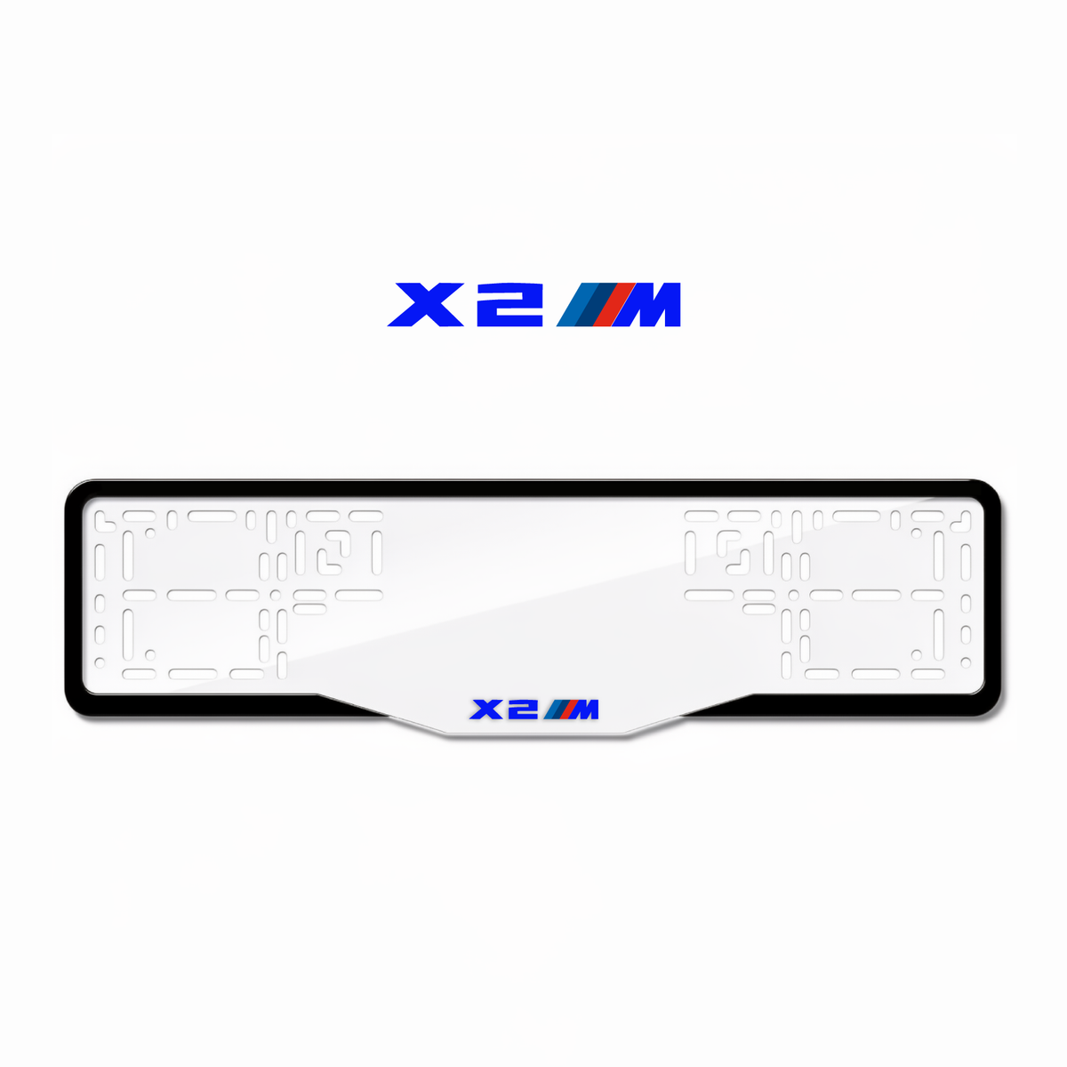 Cadres de plaque d'immatriculation X2 M - Bleu - GLASS