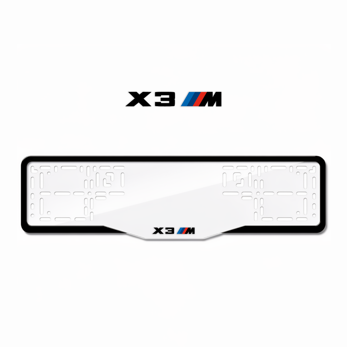 Cadres de plaque d'immatriculation X3 M - Noir - GLASS