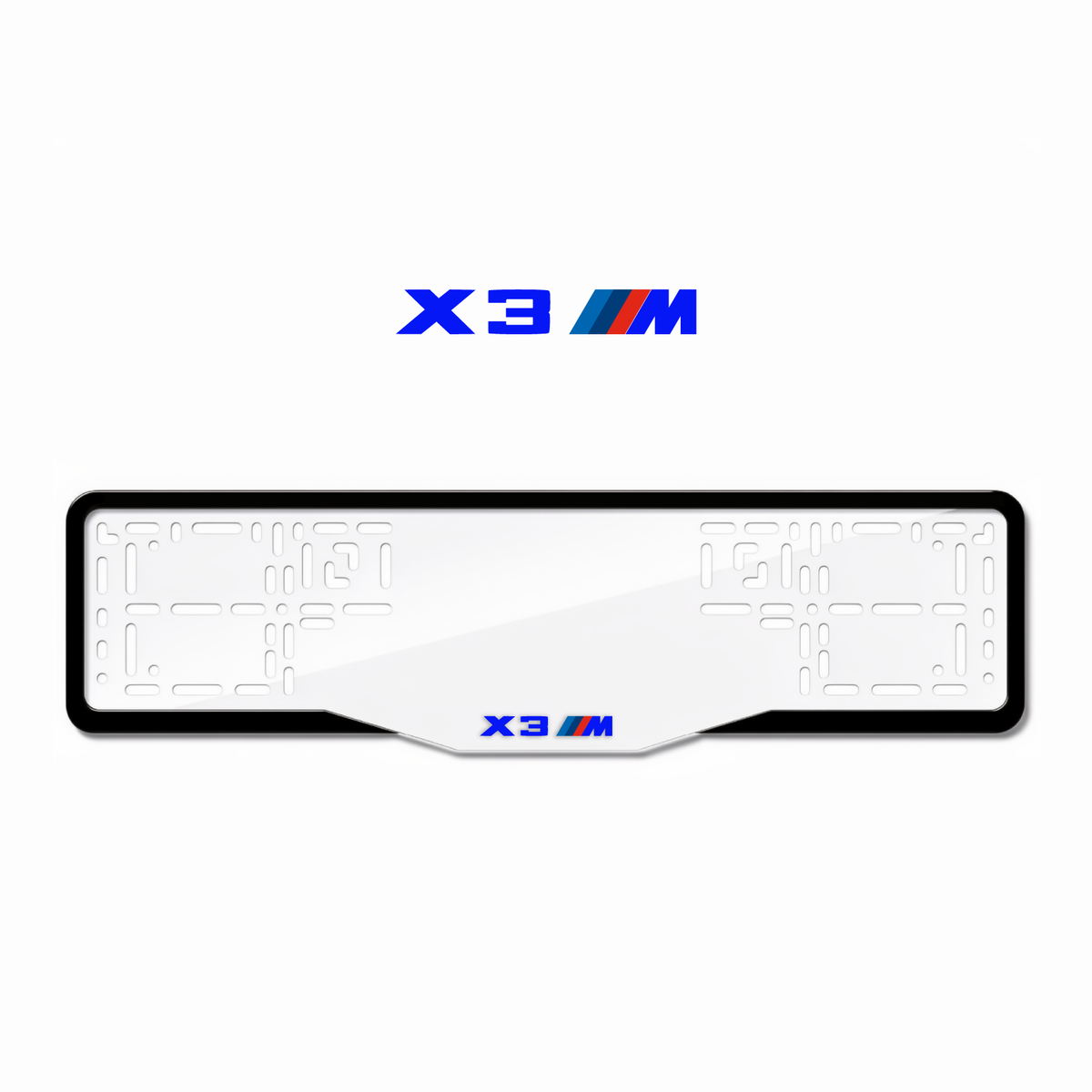 Cadres de plaque d'immatriculation X3 M - Bleu - GLASS